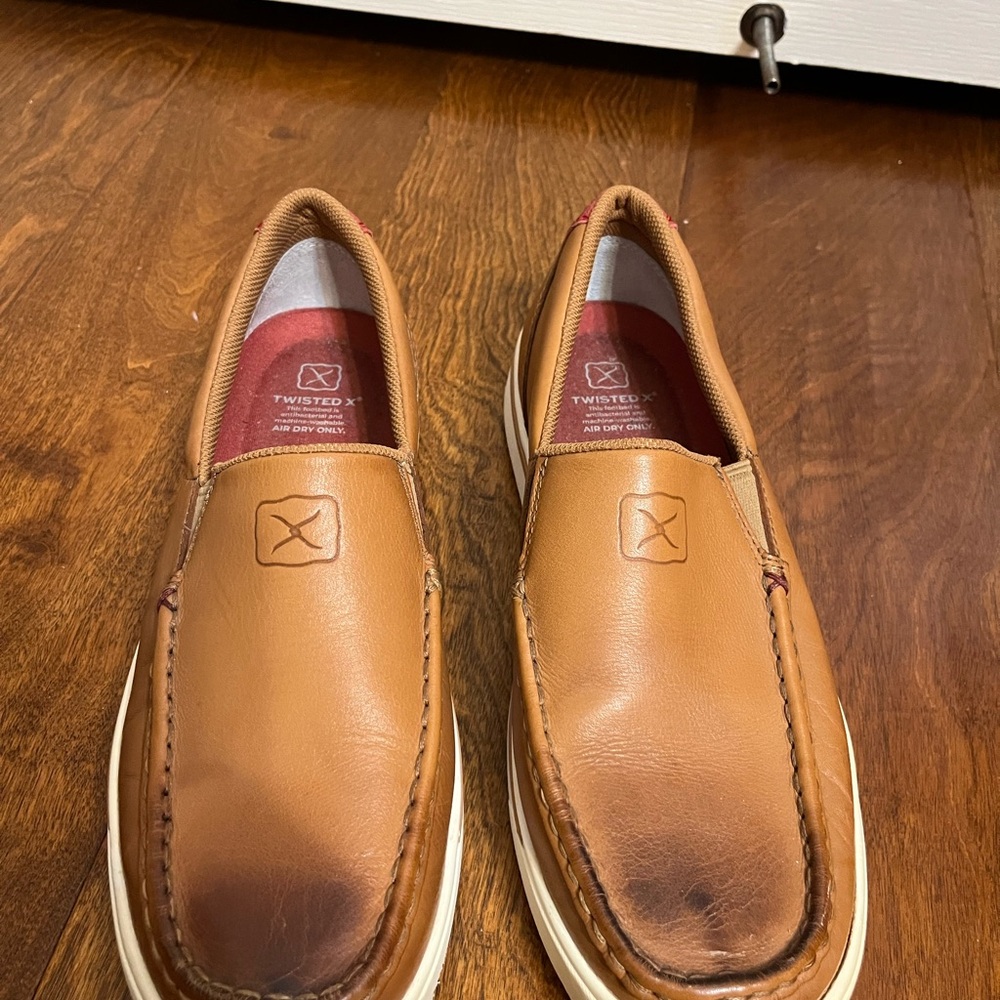 EUC Twisted X Men's Brown Leather Slip-Ons - Picture 2 of 9